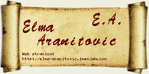 Elma Aranitović vizit kartica
